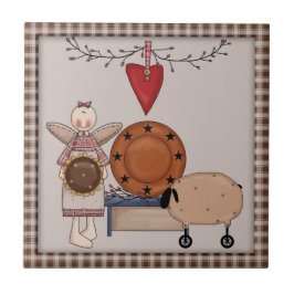 Primitiv solrosfår och Land-gel Kakelplatta