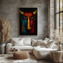 Primitiv tjurtotem abstrakt konst – expressionisti