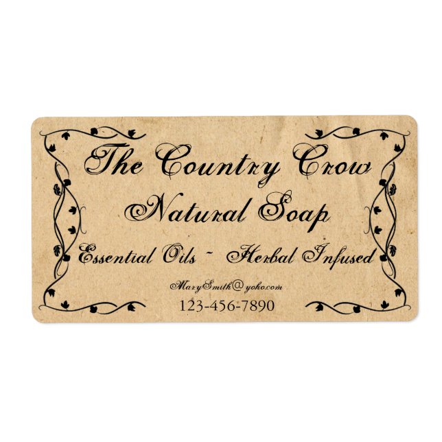 Primitiv vinproduktsetikett fraktsedel (Framsidan)