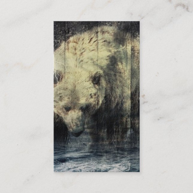 Primitiv western björn för visitkort (Framsida)