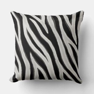 Primitiv Zebra ränder Mörk Light Grått Kudde