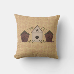 Primitiva Birdhouses kudder Kudde