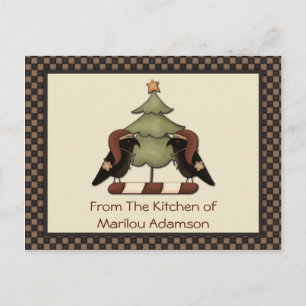 Primitiva julklapp för Kråkor Helg Vykort