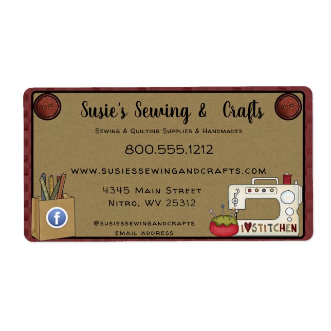 Primitiva landsbygdssömnadshantverk Rustikt företa Fraktsedel (Framsidan)