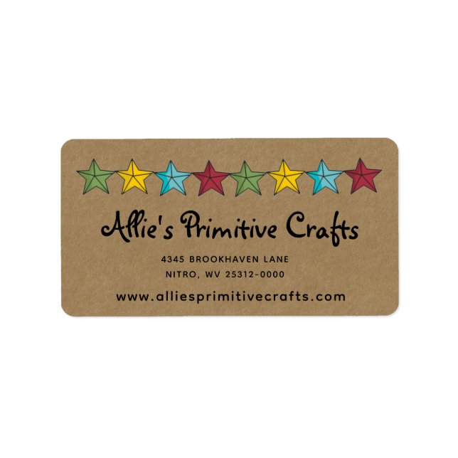 Primitiva stjärnor på märkningen Kraft Shipping Adressetikett (Framsidan)