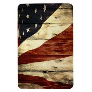 Primitive Americana Barn Wood American Flagga Magnet