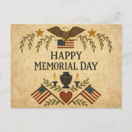 Primitive Americana Memorial Day  Helg Vykort