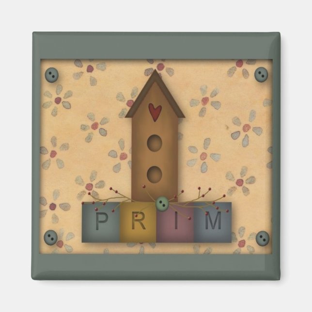 Primitive Birdhouse Magnet (Framsidan)