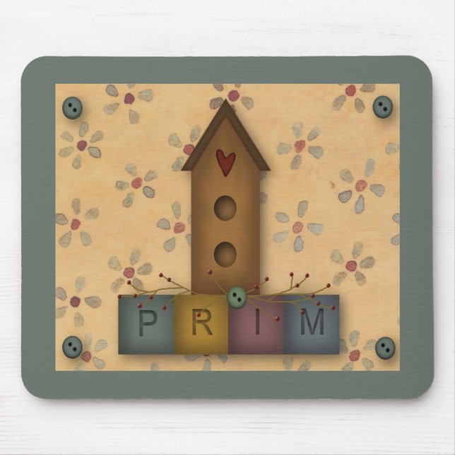 Primitive Birdhouse Mousepad Musmatta (Framsidan)