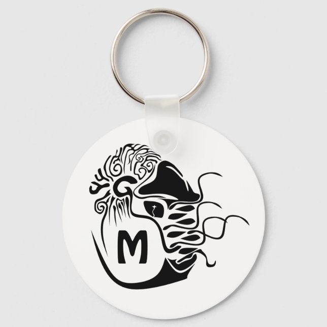 Primitive Chamnumrerad Nautilus Monogram Nyckelring (Framsida)