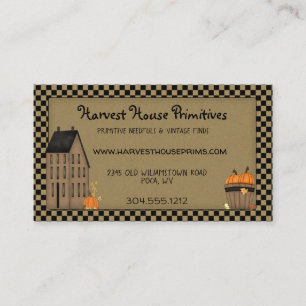 Primitive Harvest House Rustic Land Anpassningsbar Visitkort