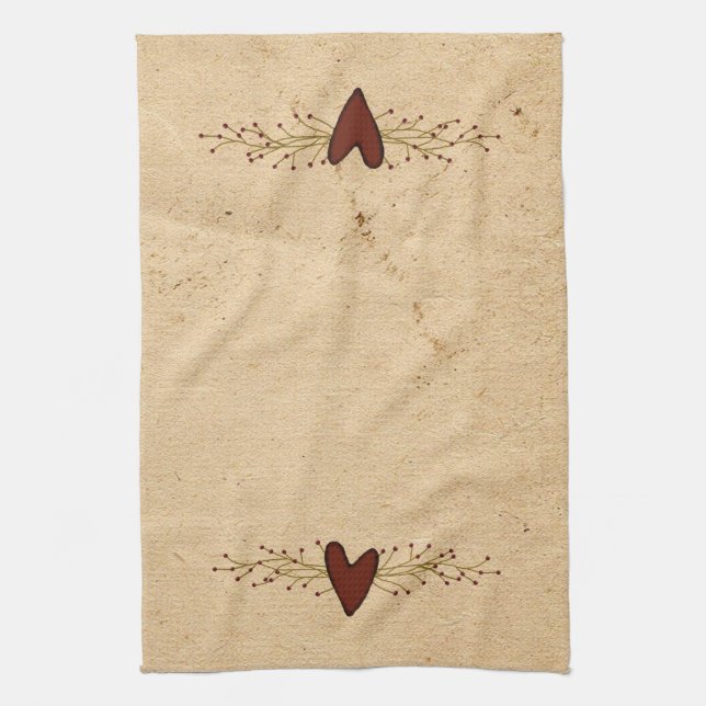 Primitive Heart Kitchen Towel Kökshandduk (Vertikal)