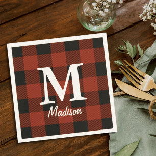 Primitive land lumberjack Red buffalo plaid Pappersservett