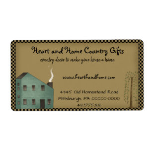 Primitive Land Saltbox House Checkat Shipping Fraktsedel