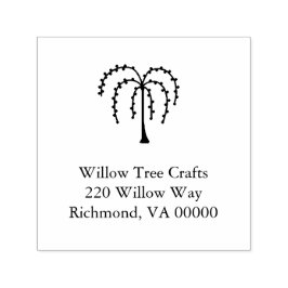 Primitive Land Willow Träd Självfärgande Stämpel