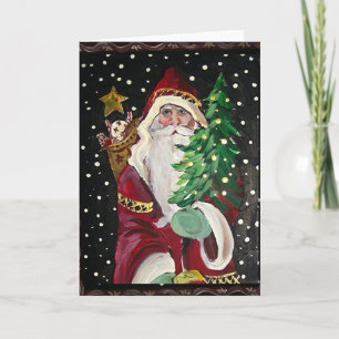 Primitive Santa & Leksak old tyme Helgkort