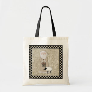 Primitive Santa Tote Bag Tygkasse