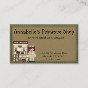 Primitive Shop Land Affärskort Visitkort