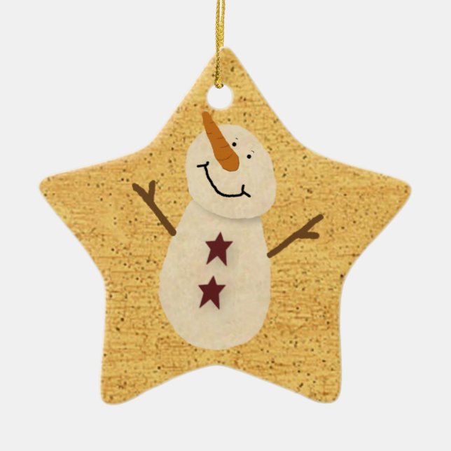 Primitive Snögubbe Ornament (Framsidan)