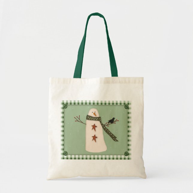 Primitive Snögubbe Tote Bag Tygkasse (Framsidan)