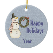 Primitive Stil Snögubbe & House - Glad helg