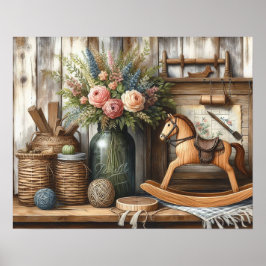 Primitive Wood Land Shelf 2 Poster