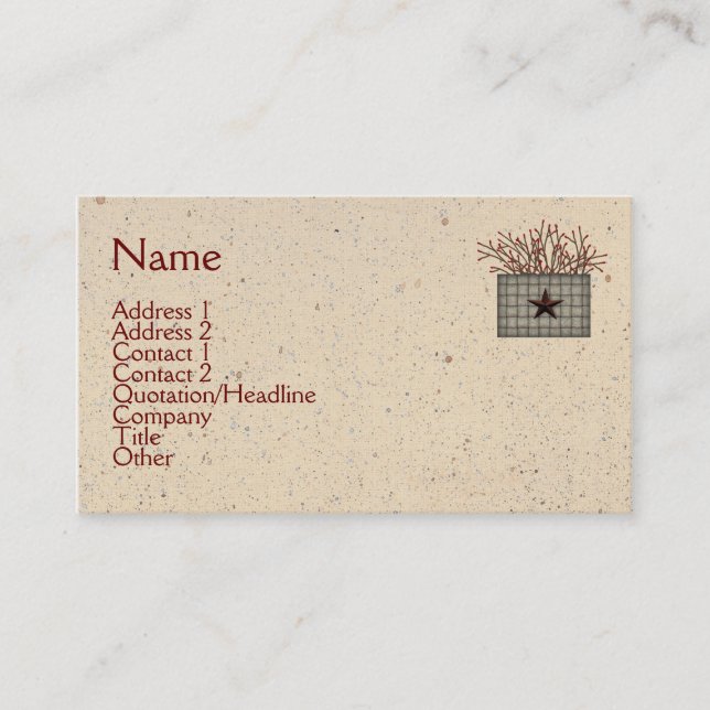 Primitivt Affärskort Basket Visitkort (Framsida)