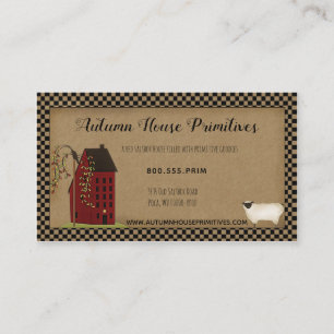 Primitivt Affärskort med Red Saltbox House Visitkort