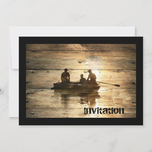 Primitivt fiske för kanot för landsjöfartyg inbjudningar (Framsida)