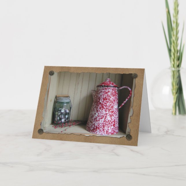 Primitivt födelsedagskort i skåp kort (Framsida)