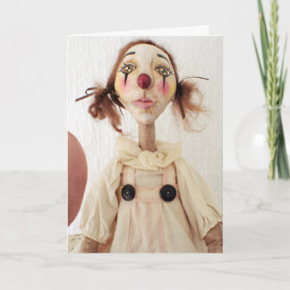 Primitivt för clownfödelsedag för Folk konst kort