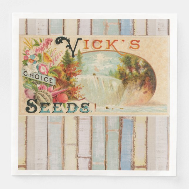 Primitivt Lantlig Nedsliten Viktoriansk Ekologisk  Pappersservett (Framsida)