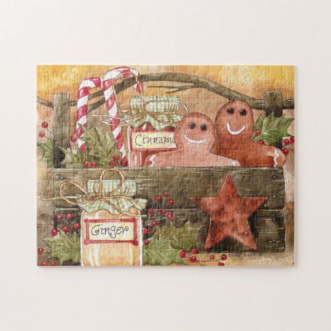 Primitivt pepparkaka- & kanelbasketpussel pussel (Horisontell)