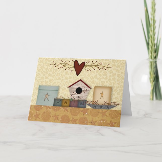 Primitivt samlingsfödelsedagkort kort (Framsida)