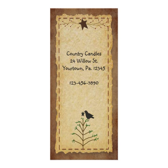 Primitivt Träd-rackkort för Gräs Reklamkort (Framsidan)