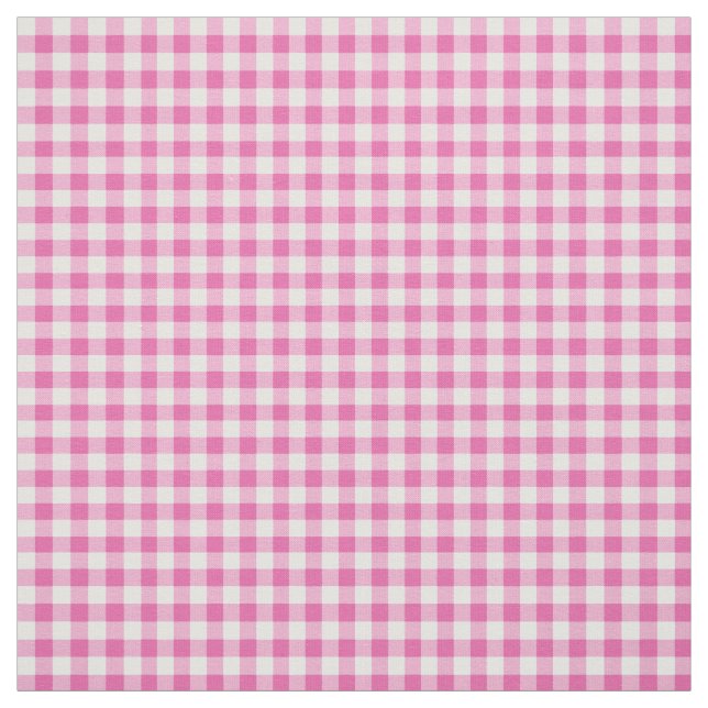 Primors Rosa och White Check Gingham Mönster Tyg (Provkarta)