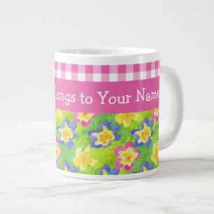 Primros Jumbo Mugg to Personalize: Rosa Gingham
