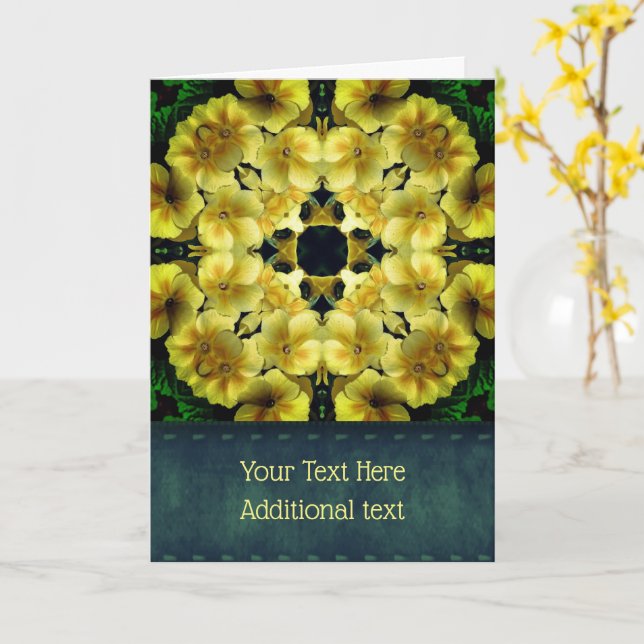 Primrose Abstrakt Flower Art-Anpassade Kort (Gul blomma)