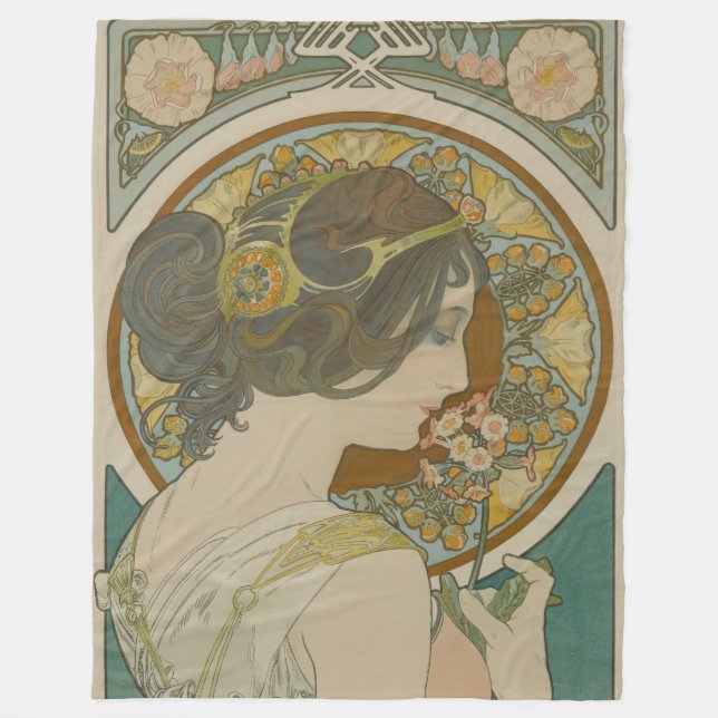 Primrose av Alphonse Mucha (1899) Fleecefilt (Framsidan)