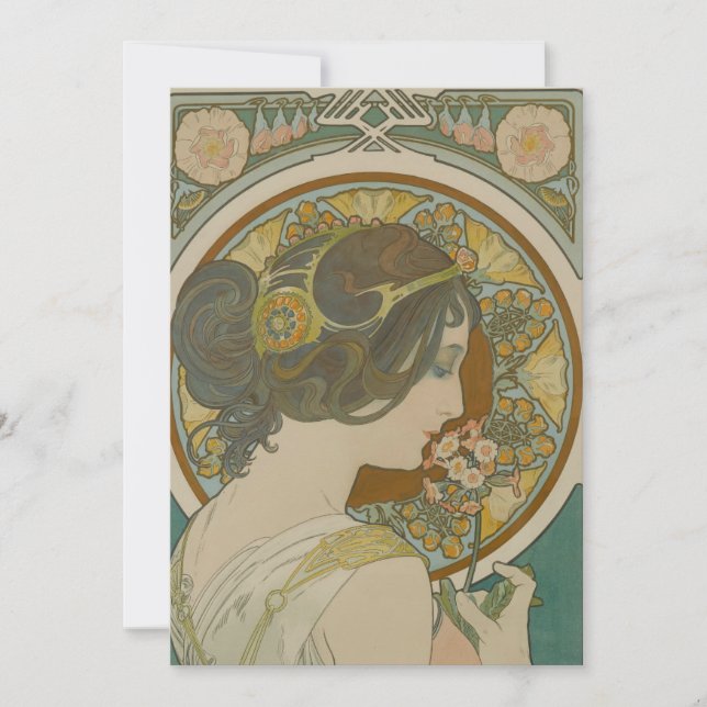 Primrose av Alphonse Mucha (1899) Julkort (Framsida)