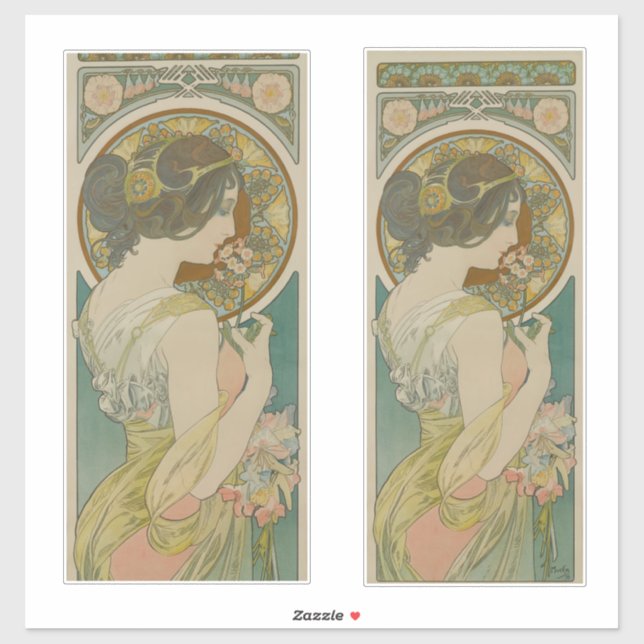 Primrose av Alphonse Mucha (1899) Klistermärken (Ark)
