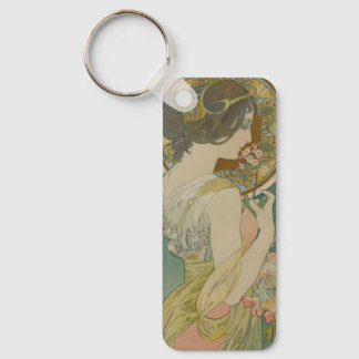 Primrose av Alphonse Mucha (1899) Nyckelring