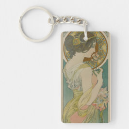 Primrose av Alphonse Mucha (1899) Nyckelring