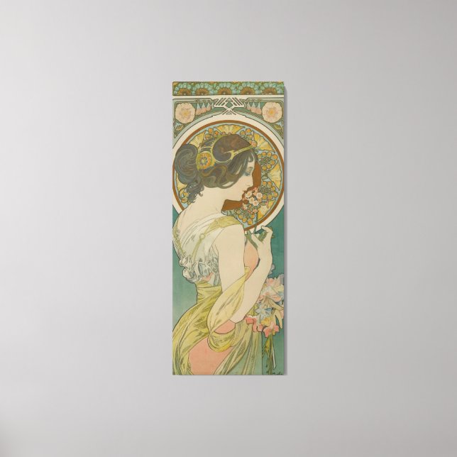 Primrose av Alphonse Mucha Canvastryck (Framsida)