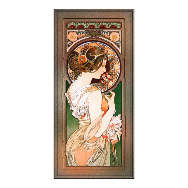 Primrose av Alphonse Mucha Fototryck (Framsidan)