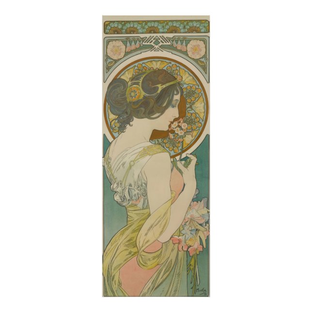 Primrose av Alphonse Mucha Fototryck (Framsidan)
