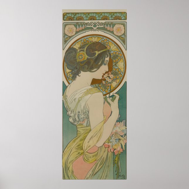 Primrose av Alphonse Mucha Poster (Framsidan)