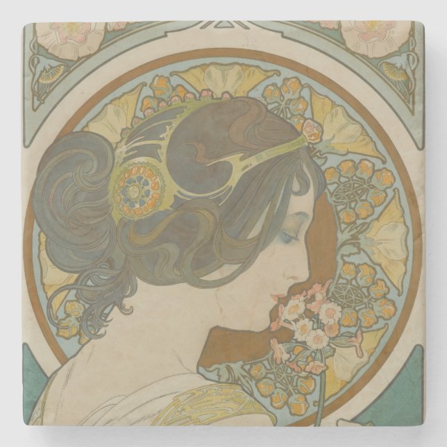 Primrose av Alphonse Mucha Stenunderlägg (Framsidan)