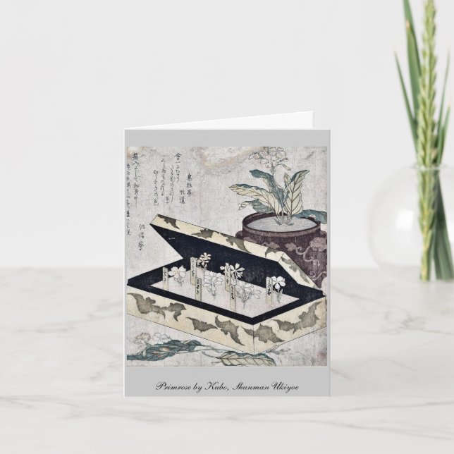 Primrose av Kubo, Shunman Ukiyoe Kort (Framsida)