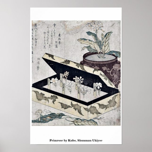 Primrose av Kubo, Shunman Ukiyoe Poster (Framsidan)